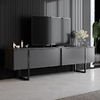 HABITAT ET JARDIN - Meuble TV en bois "Luxe" - 180 x 30 x 50 cm - Noir - vignette
