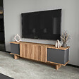 HABITAT ET JARDIN - Meuble TV en bois "Diana" 180 x 33 x 50 cm - Anthracite - vignette