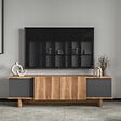 HABITAT ET JARDIN - Meuble TV en bois "Diana" 180 x 33 x 50 cm - Anthracite - vignette
