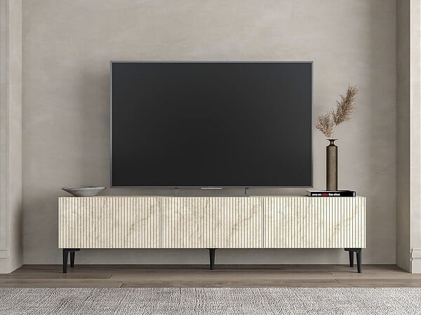 HABITAT ET JARDIN - Meuble TV en bois "Oscar" - 180 x 31 x 45 cm - Beige - large