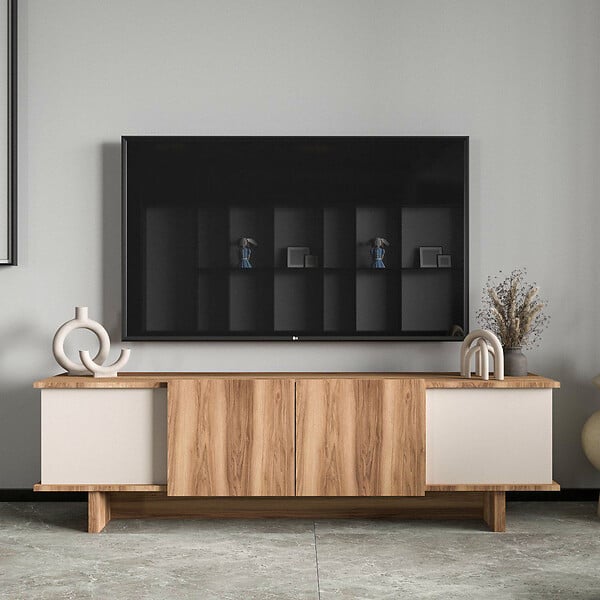 HABITAT ET JARDIN - Meuble TV en bois "Diana" 180 x 33 x 50 cm - Beige - large
