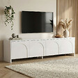 HABITAT ET JARDIN - Meuble TV en bois "Aurelia" - 180 x 32 x 45 cm - Blanc - vignette