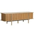 OVIALA - Meuble TV effet bois 4 portes 180 cm crème - Nelio - vignette