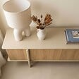 OVIALA - Meuble TV effet bois 4 portes 180 cm crème - Nelio - vignette
