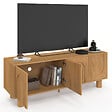 ID MARKET - Meuble TV 140 cm ARCHIE 4 portes design arche effet bois - vignette