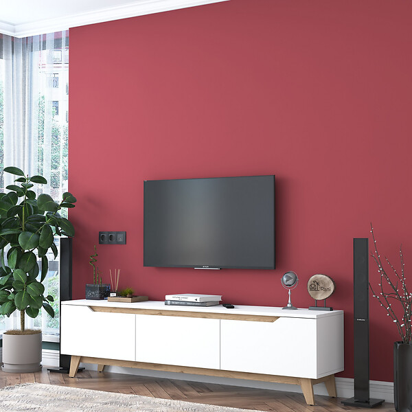 HABITAT ET JARDIN - Meuble TV en bois "Digi" - 180 x 35 x 48 cm - Beige - large