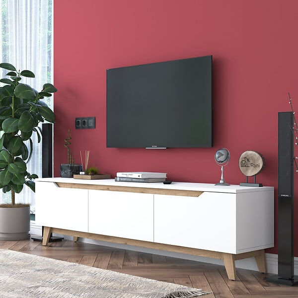 HABITAT ET JARDIN - Meuble TV en bois "Digi" - 180 x 35 x 48 cm - Beige - large