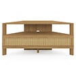 ID MARKET - Meuble TV 100 cm d'angle HANAE 1 porte effet naturel cannage - vignette