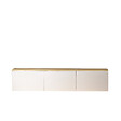 HABITAT ET JARDIN - Meuble TV suspendu en bois avec éclairage LED "Neon" - 160 x 32 x 35 cm - Blanc - vignette