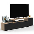 ID MARKET - Meuble TV 140-180 cm modulable d'angle BASILE rotatif bois et noir - vignette