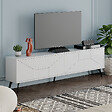 HABITAT ET JARDIN - Meuble TV en bois "Dune" - 180 x 29 x 50 cm - Blanc - vignette