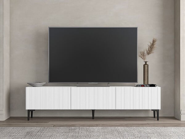HABITAT ET JARDIN - Meuble TV en bois "Oscar" - 180 x 31 x 45 cm - Blanc - large