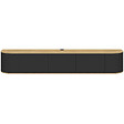 ID MARKET - Meuble TV 180 cm suspendu LEORA 3 portes bois et noir - vignette