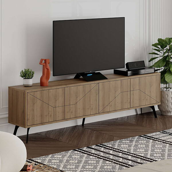 HABITAT ET JARDIN - Meuble TV en bois "Dune" - 180 x 29 x 50 cm - Marron - large