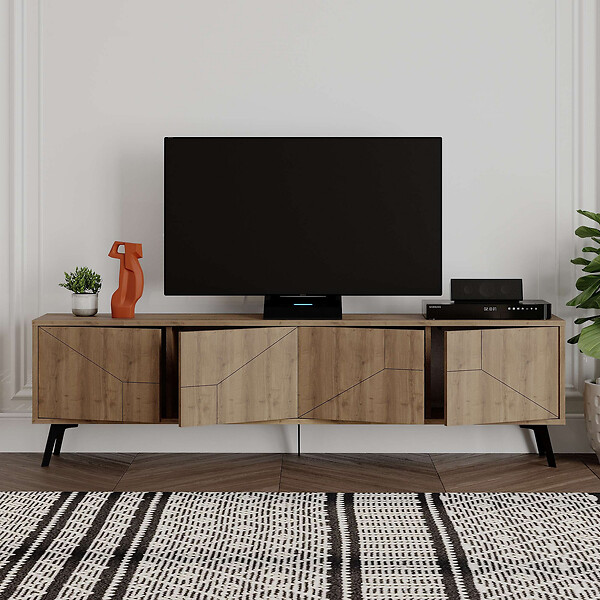 HABITAT ET JARDIN - Meuble TV en bois "Dune" - 180 x 29 x 50 cm - Marron - large
