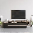 HABITAT ET JARDIN - Meuble TV en bois "Basak" - 180 x 40 x 46 cm - Noir - vignette