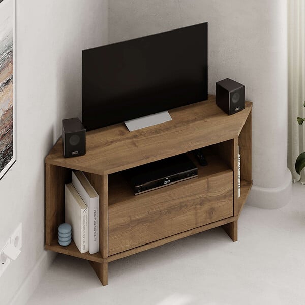 HABITAT ET JARDIN - Meuble TV en bois "Viva" - 95 x 35 x 45 cm - Marron - large