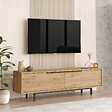 HABITAT ET JARDIN - Meuble TV en bois "Calvin" - 160 x 35 x 45 cm - Marron - vignette