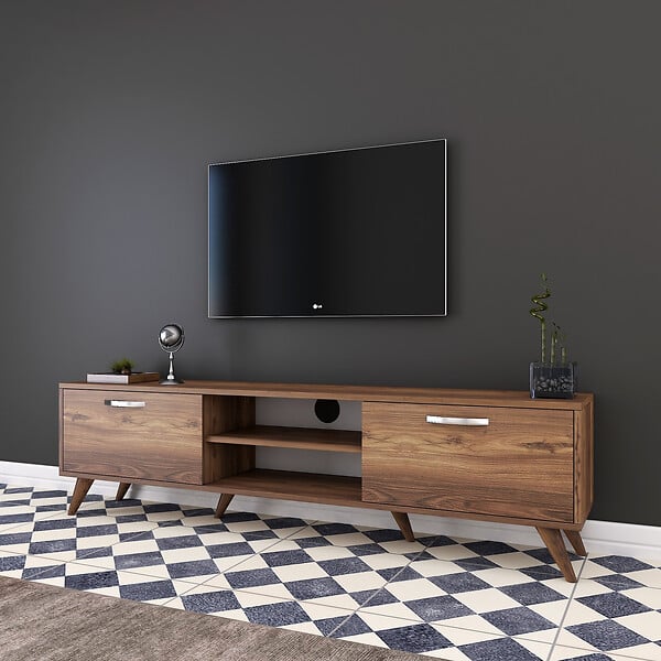 HABITAT ET JARDIN - Meuble TV en bois "Atik" - 180 x 35 x 48 cm - Marron - large