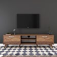 HABITAT ET JARDIN - Meuble TV en bois "Atik" - 180 x 35 x 48 cm - Marron - vignette