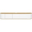 ID MARKET - Meuble TV 180 cm suspendu LEORA 3 portes bois et blanc - vignette