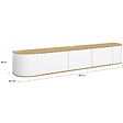 ID MARKET - Meuble TV 180 cm suspendu LEORA 3 portes bois et blanc - vignette