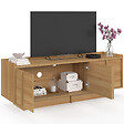 ID MARKET - Meuble TV 140 cm ROSIE 3 portes façon hêtre design minimaliste - vignette