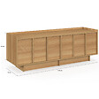 ID MARKET - Meuble TV 140 cm ROSIE 3 portes façon hêtre design minimaliste - vignette