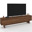 ID MARKET - Meuble TV 180 cm YURI 2 portes effet noyer - vignette