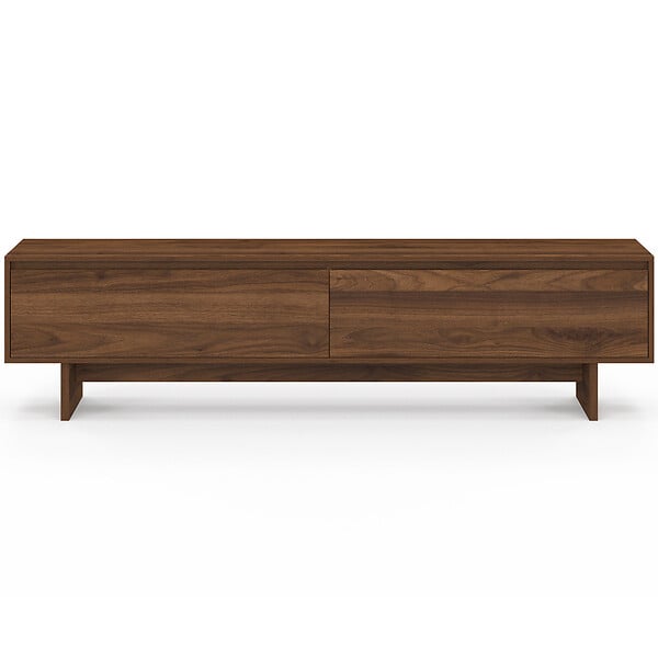 ID MARKET - Meuble TV 180 cm YURI 2 portes effet noyer - large