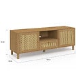 ID MARKET - Meuble TV 140 cm vintage HANAE 3 portes effet naturel cannage - vignette
