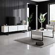 HABITAT ET JARDIN - Meuble TV en bois "Luxe" - 180 x 30 x 50 cm - Blanc - vignette