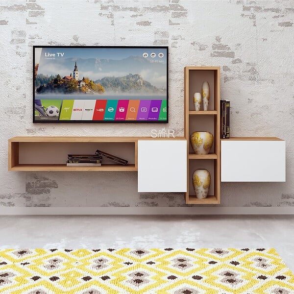 HABITAT ET JARDIN - Meuble TV en bois "Kumkuat" - 160 x 35 x 70 cm - Marron - large