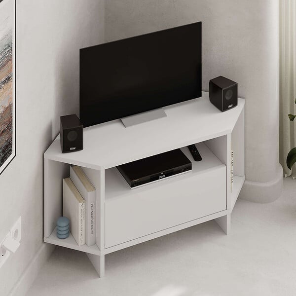 HABITAT ET JARDIN - Meuble TV en bois "Viva" - 95 x 35 x 45 cm - Blanc - large
