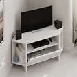 HABITAT ET JARDIN - Meuble TV en bois "Viva" - 95 x 35 x 45 cm - Blanc - vignette