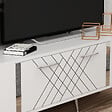 HABITAT ET JARDIN - Meuble TV en bois "Detas" - 150 x 35 x 48 cm - Argent - vignette