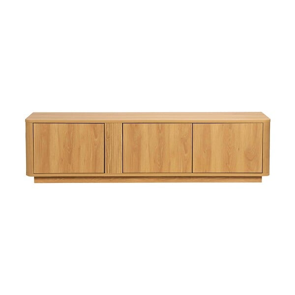 OVIALA - Meuble TV effet bois 150 cm bois clair  - Cesar - large