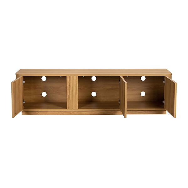 OVIALA - Meuble TV effet bois 150 cm bois clair  - Cesar - large