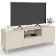 ID MARKET - Meuble TV 140 cm BERTILLE 3 portes bois beige - vignette