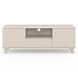 ID MARKET - Meuble TV 140 cm BERTILLE 3 portes bois beige - vignette