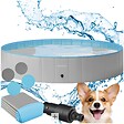 TECTAKE - Piscine pliable pour chien NELE gris/bleu - vignette