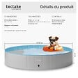 TECTAKE - Piscine pliable pour chien NELE gris/bleu - vignette