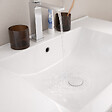AURLANE - Meuble Salle de Bain Cranté Bois et Noir 80cm - 2 Tiroirs, Vasque et Miroir - MALO - vignette