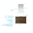 AURLANE - Meuble Salle de Bain Cranté Bois et Noir 80cm - 2 Tiroirs, Vasque et Miroir - MALO - vignette