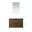 AURLANE - Meuble Salle de Bain Cranté Bois et Noir 80cm - 2 Tiroirs, Vasque et Miroir - MALO - vignette