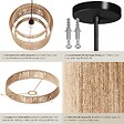 TECTAKE - Suspension LIGNEA LUX en jute au style bohème 40W marron naturel - vignette