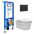 ROCA - Pack WC suspendu complet avec bâti-support Roca, cuvette compacte sans bride et abattant soft-close - vignette