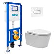 ROCA - Pack WC suspendu complet avec bâti-support Roca, cuvette sans bride et abattant soft-Close - vignette