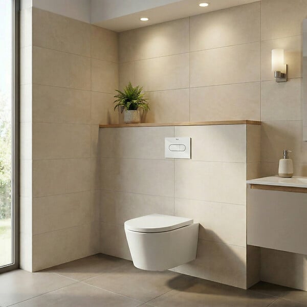 ROCA - Pack WC suspendu complet avec bâti-support Roca, cuvette sans bride et abattant soft-Close - large
