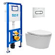 ROCA - Pack WC suspendu complet avec bâti-support Roca, cuvette compacte sans bride et abattant soft-close - vignette